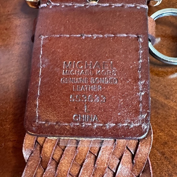 Michael Kors Brown Woven Belt with Gold Buckle - Picture 2 of 7